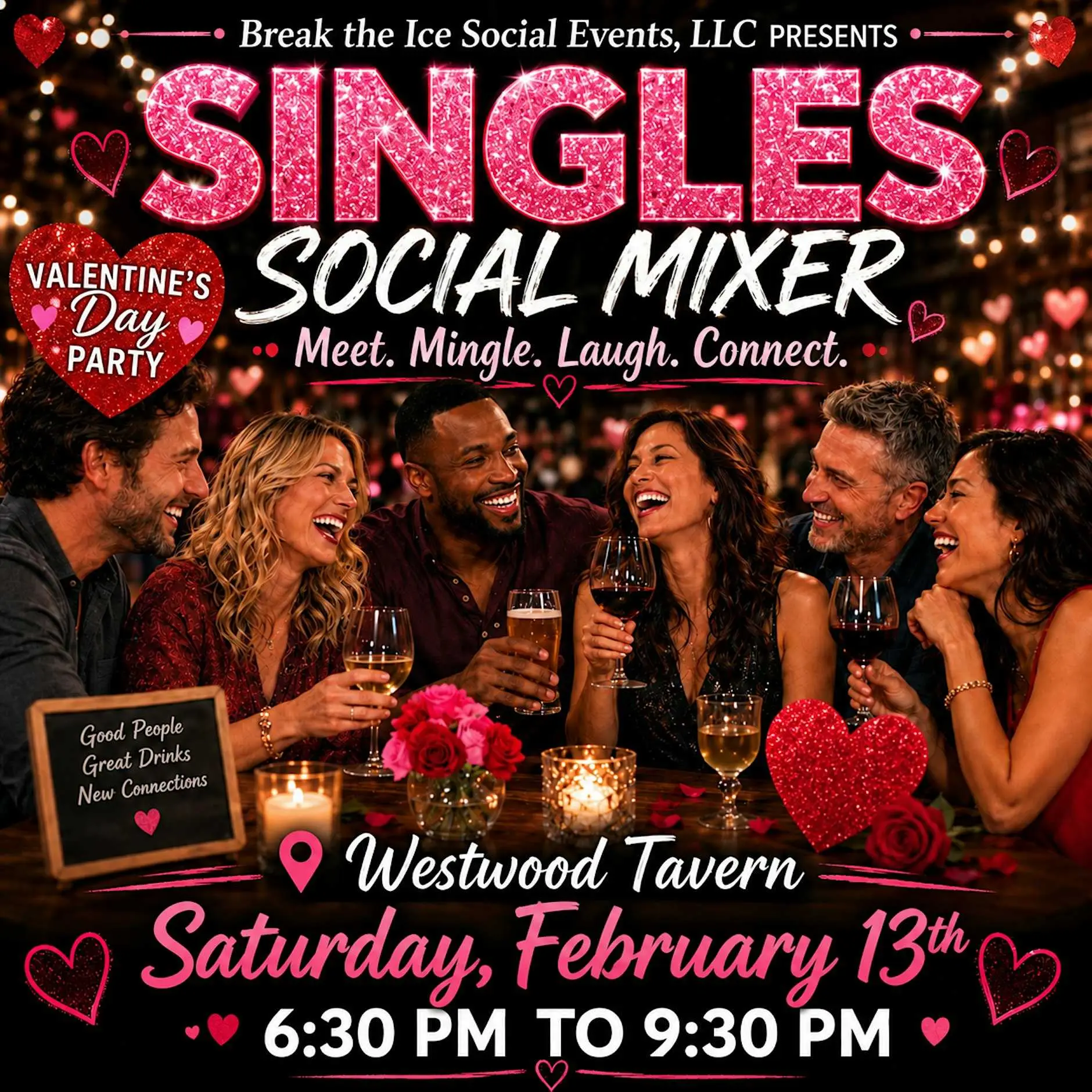 Singles Social Mixer Schaumburg, IL Westwood Tavern Valentine's Day Party Singles Social Mixer Schaumburg, IL Westwood Tavern Valentine's Day Party