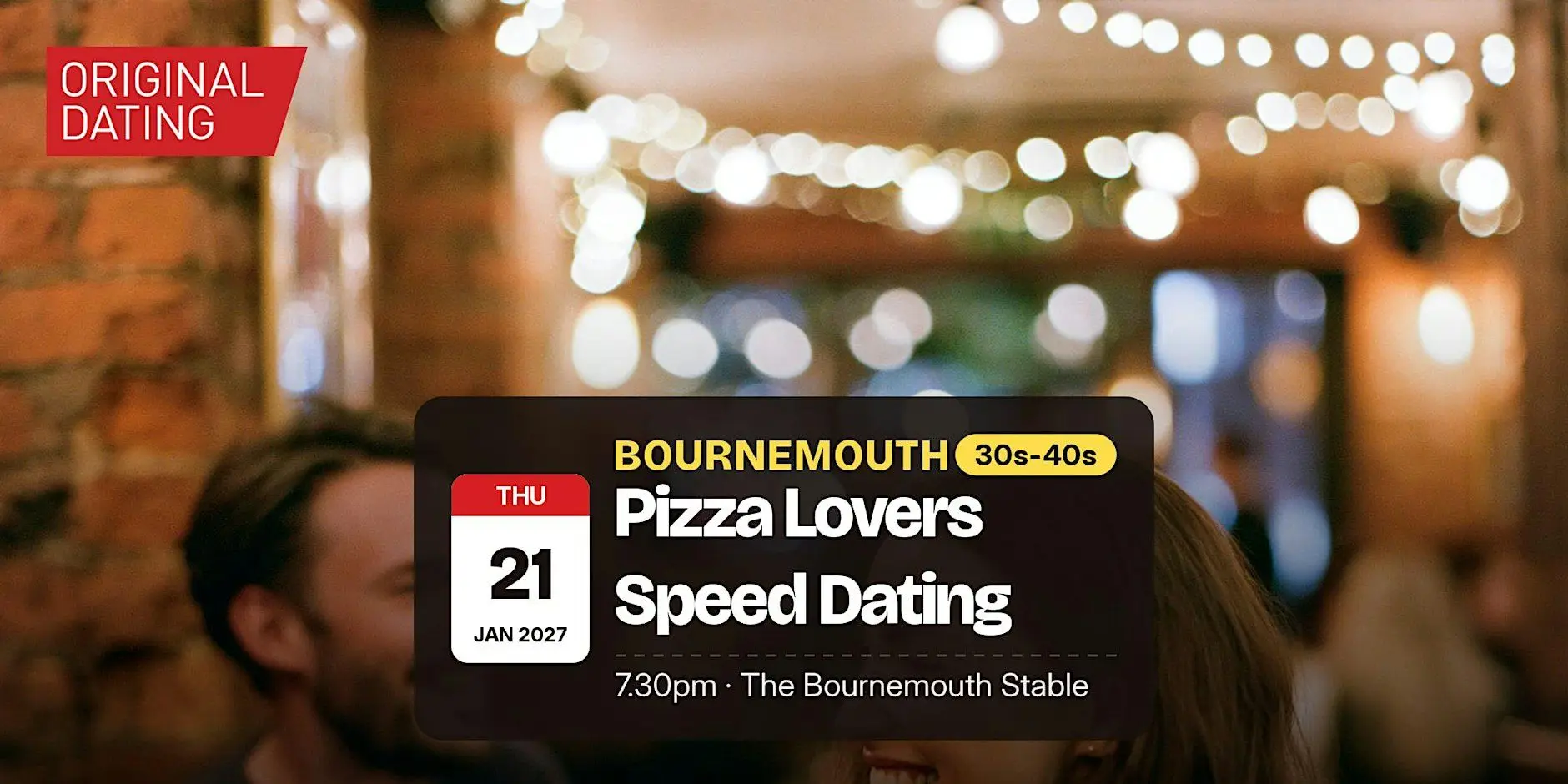 Pizza Lovers Speed Dating in Bournemouth @ The Bournemouth Stable | 30s-40s