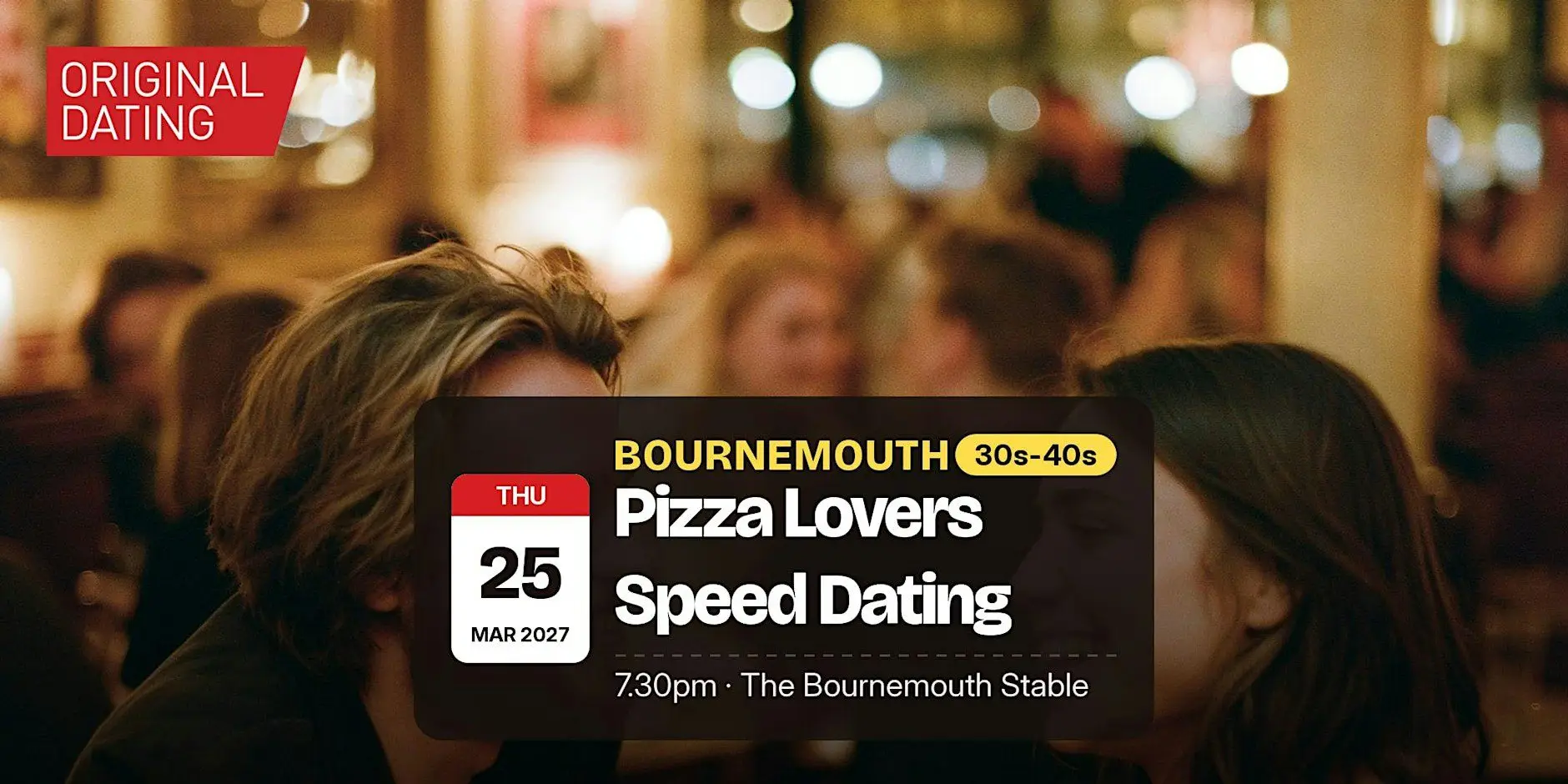 Pizza Lovers Speed Dating in Bournemouth @ The Bournemouth Stable | 30s-40s