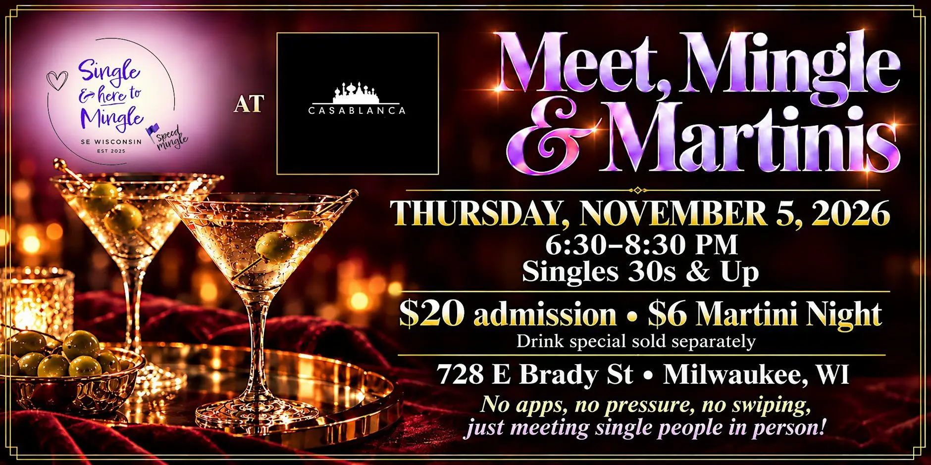 Single & here to Mingle in Milwaukee for Martini night Single & here to Mingle in Milwaukee for Martini night