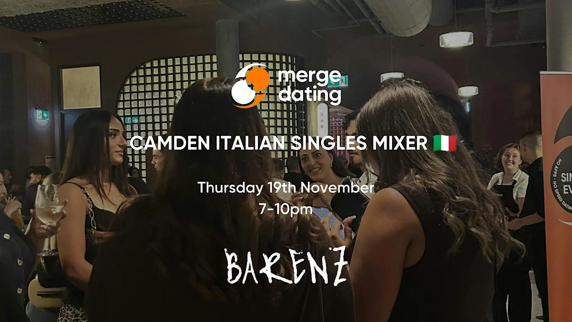Camden Italian Singles Mixer | Barenz | Thursday 19th November
