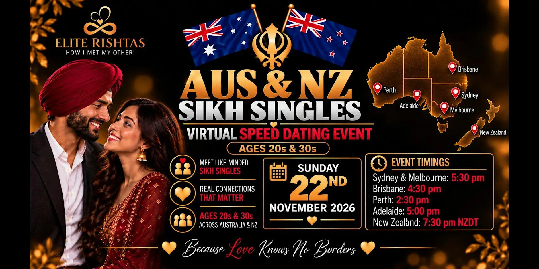 Australia & New Zealand Sikh Singles Virtual Speed Dating | 20s & 30s