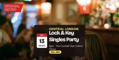 Saturday Lock & Key Singles Party in Central London | 30s-40s