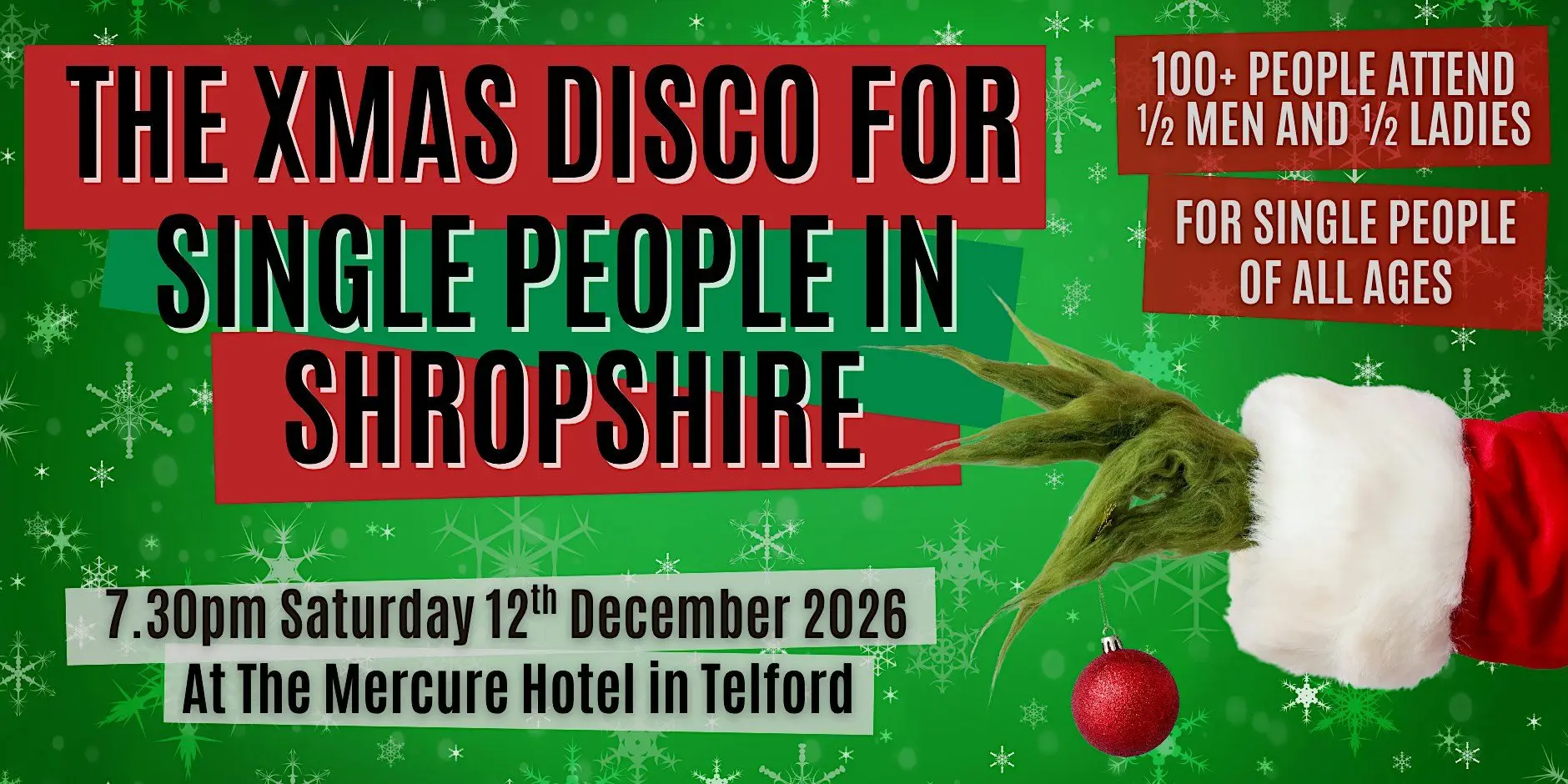 The Xmas Disco for Single people in Shropshire! The Xmas Disco for Single people in Shropshire!