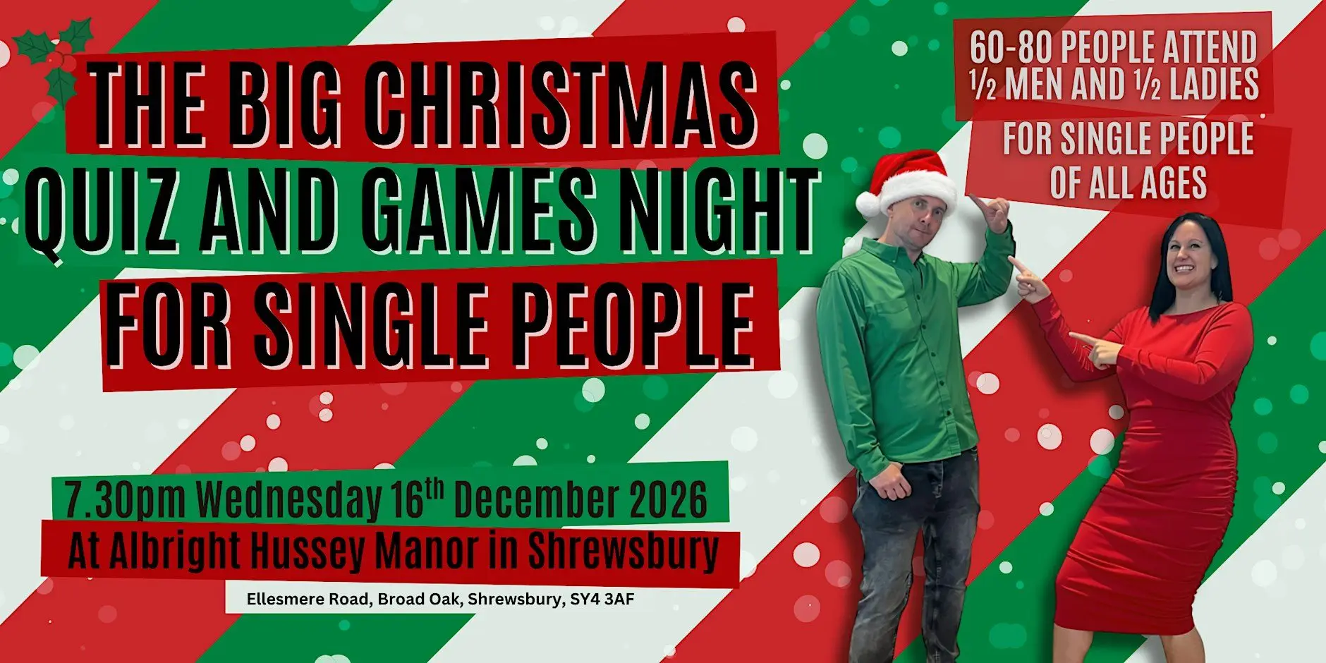 The Big Xmas Quiz and Games Night for Singles in Shropshire! The Big Xmas Quiz and Games Night for Singles in Shropshire!