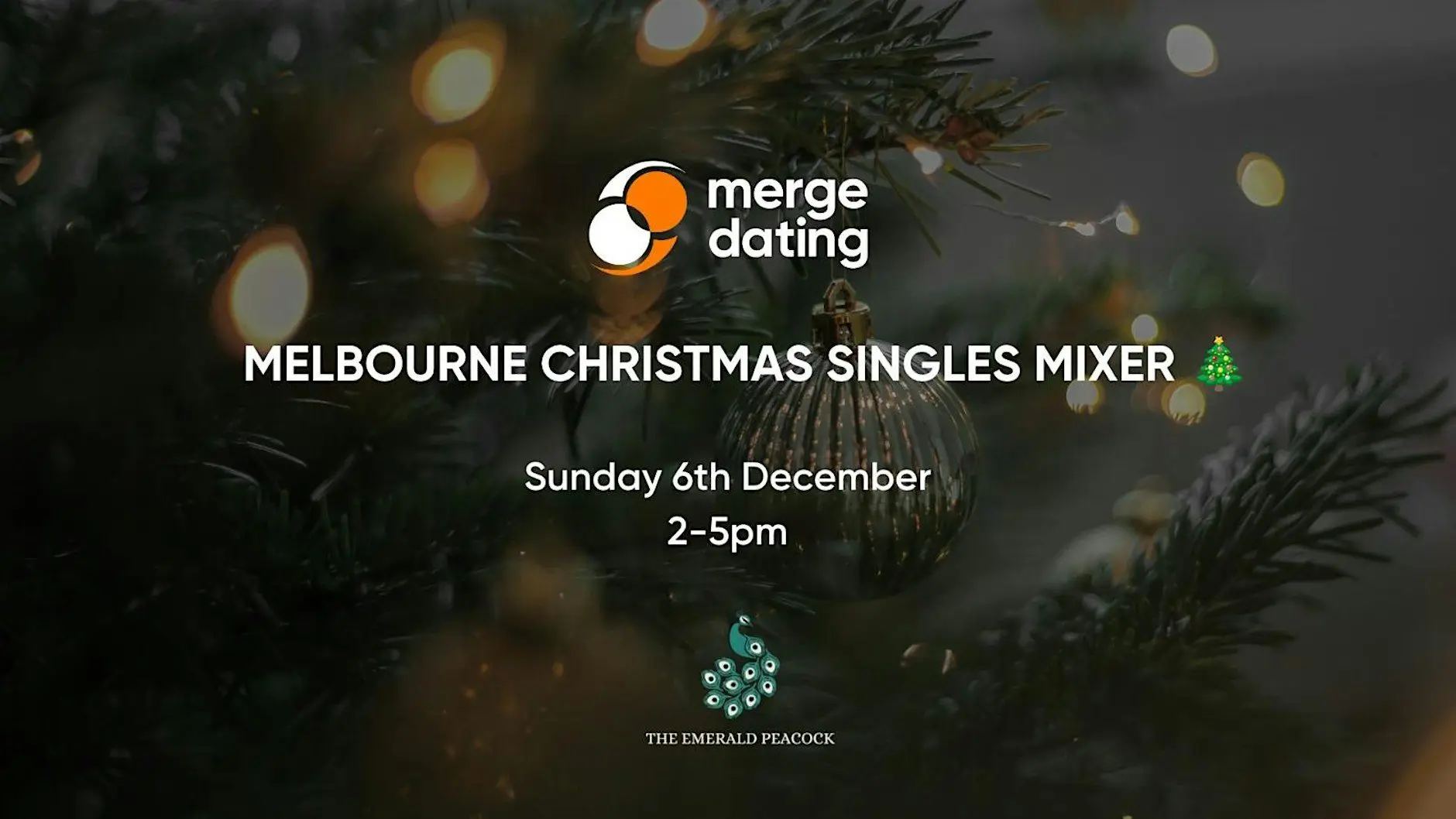 Melbourne | Christmas Singles Mixer |Emerald Peacock|6th December|55 & Over Melbourne | Christmas Singles Mixer |Emerald Peacock|6th December|55 & Over