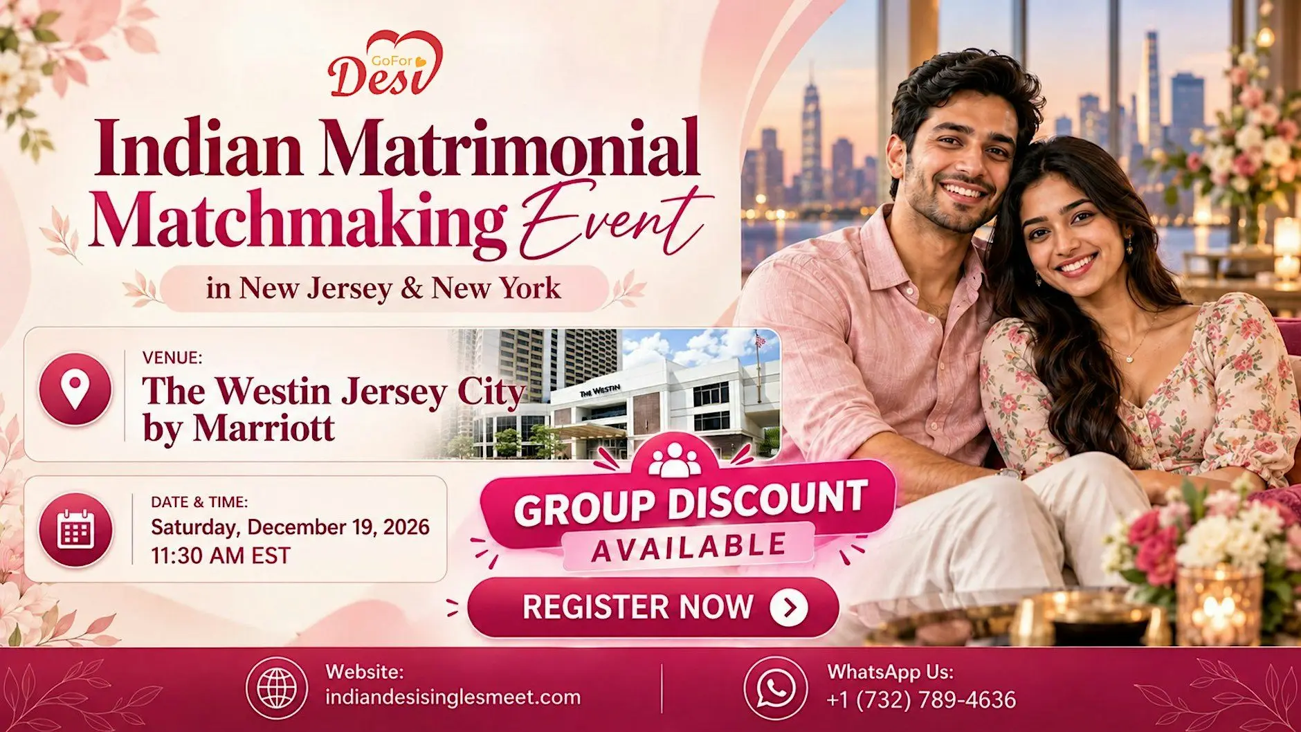 Indian Matrimonial Matchmaking Event – New Jersey & New York Indian Matrimonial Matchmaking Event – New Jersey & New York