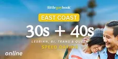 East Coast Online 30s + 40s Speed Dating for Lesbian/Bi/Trans/Queer Singles