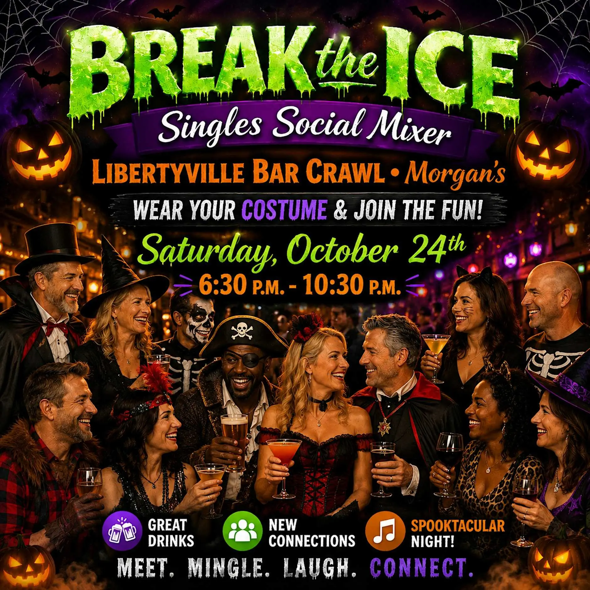 Singles Social Mixer Libertyville, IL Halloween Bar Crawl Singles Social Mixer Libertyville, IL Halloween Bar Crawl
