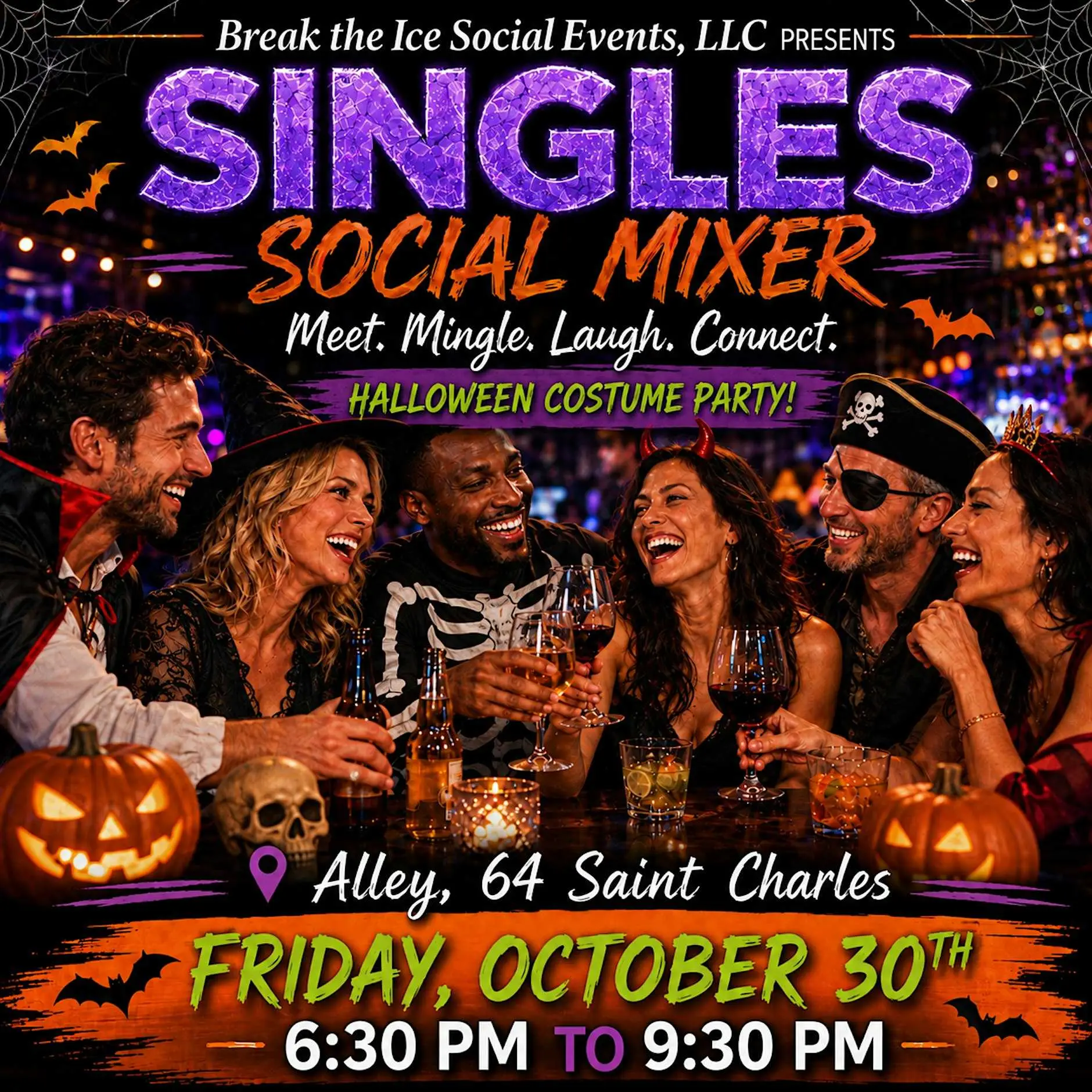 Singles Social Mixer St. Charles, IL Alley 64 Halloween Party Singles Social Mixer St. Charles, IL Alley 64 Halloween Party
