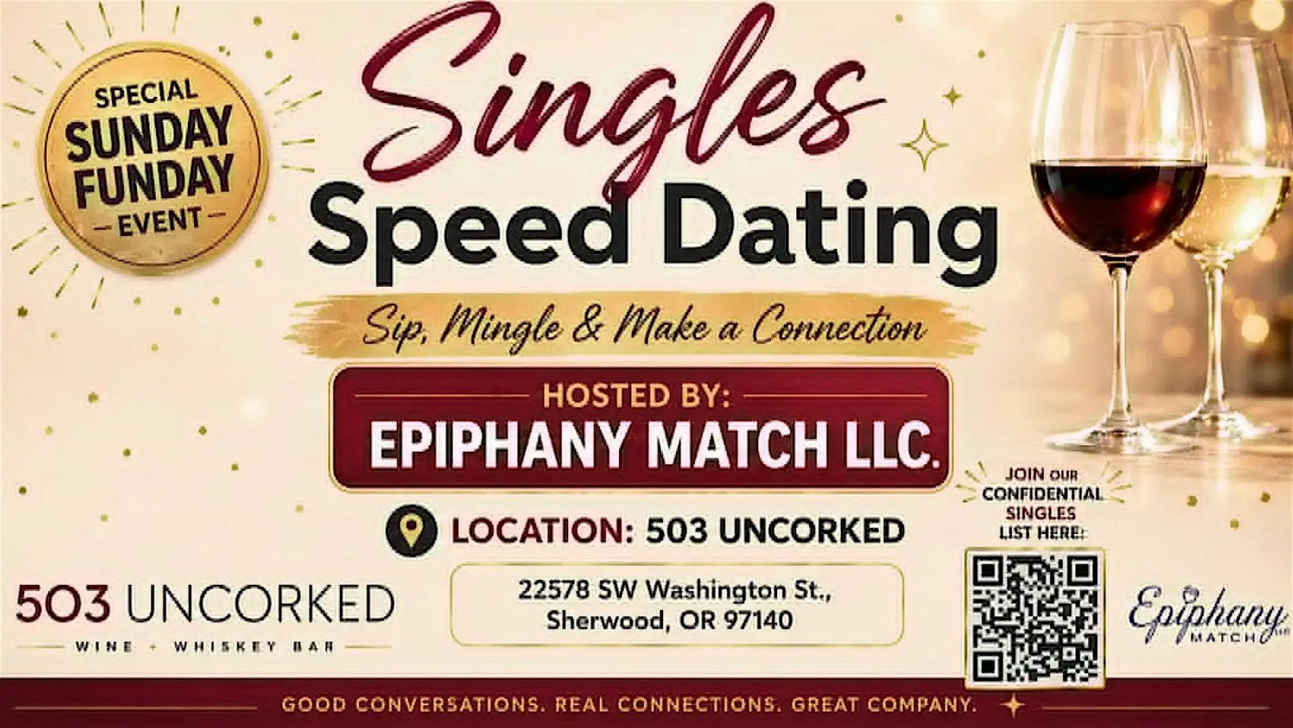 Singles Sunday Funday in Sherwood! 3 Age Groups, Free Drink & Headshot Pic Singles Sunday Funday in Sherwood! 3 Age Groups, Free Drink & Headshot Pic