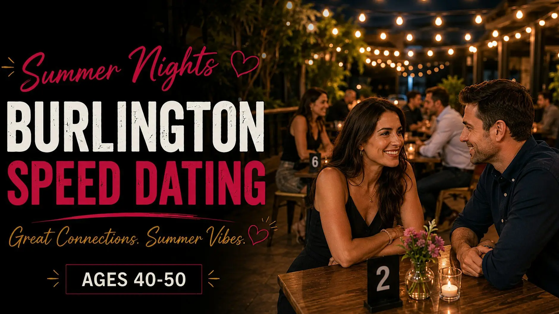 Summer Nights Burlington Speed Dating (Ages 40-50) Summer Nights Burlington Speed Dating (Ages 40-50)