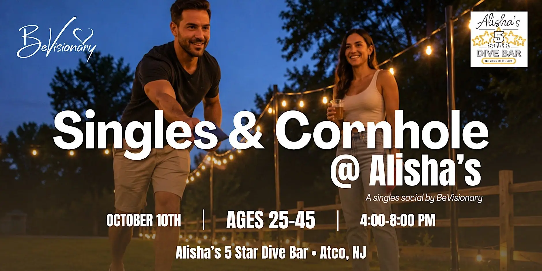 Singles & Cornhole @ Alisha's | 25-45