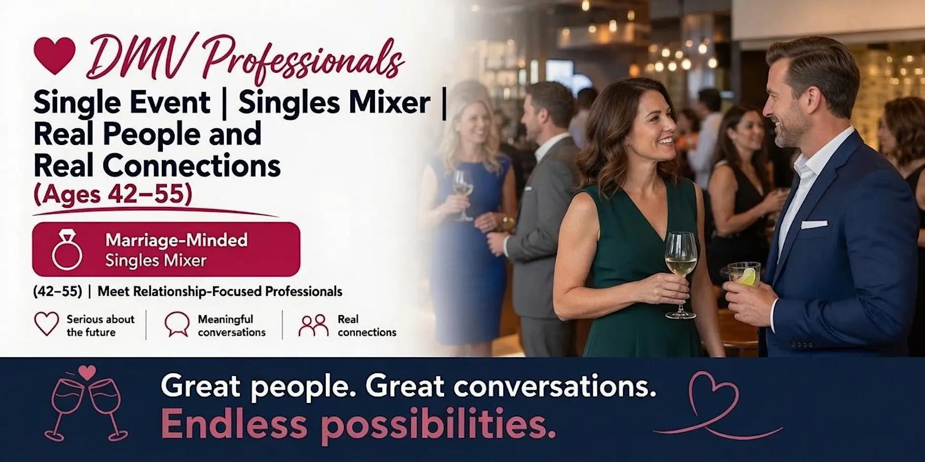 Single Event | Mingles Mixer | Real People & Connection 42-55