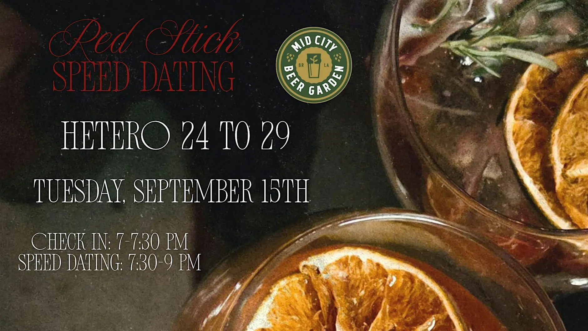 9/15 - Red Stick Speed Dating @ Mid City Beer Garden 9/15 - Red Stick Speed Dating @ Mid City Beer Garden