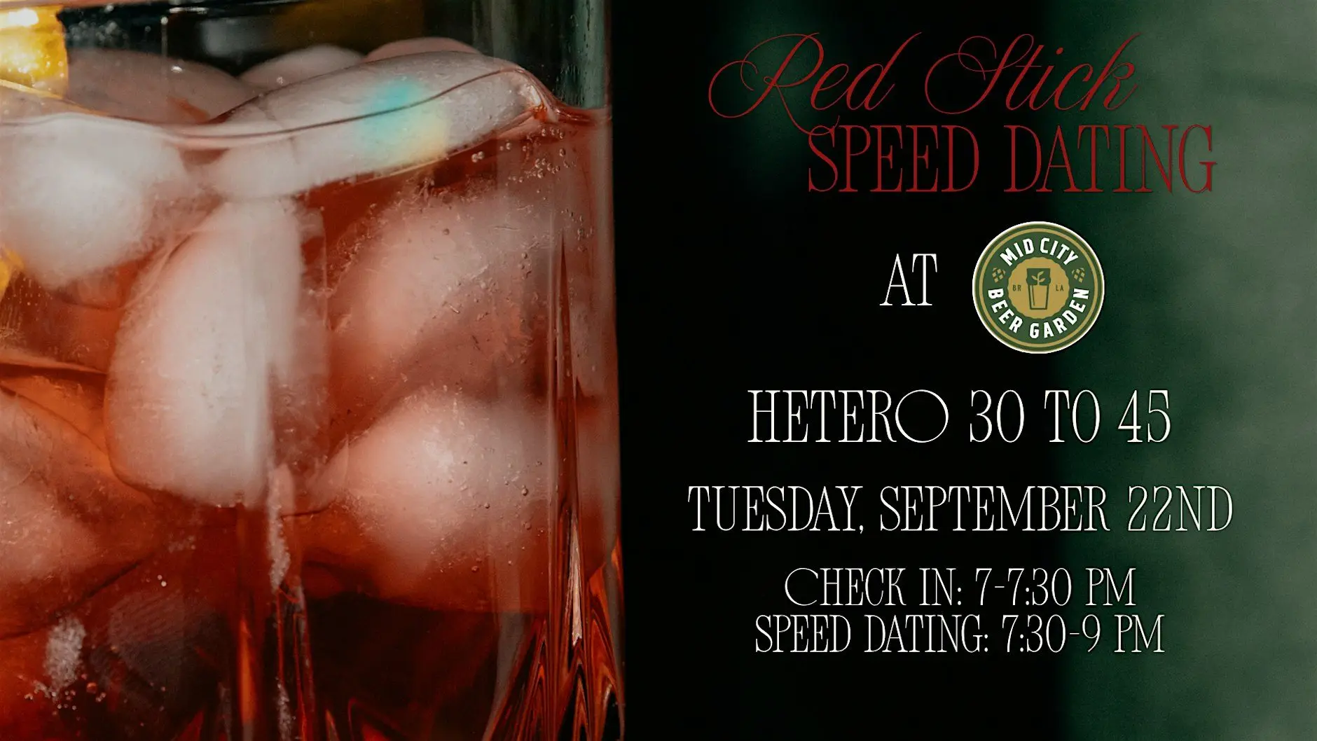 9/22 - Red Stick Speed Dating @ Mid City Beer Garden