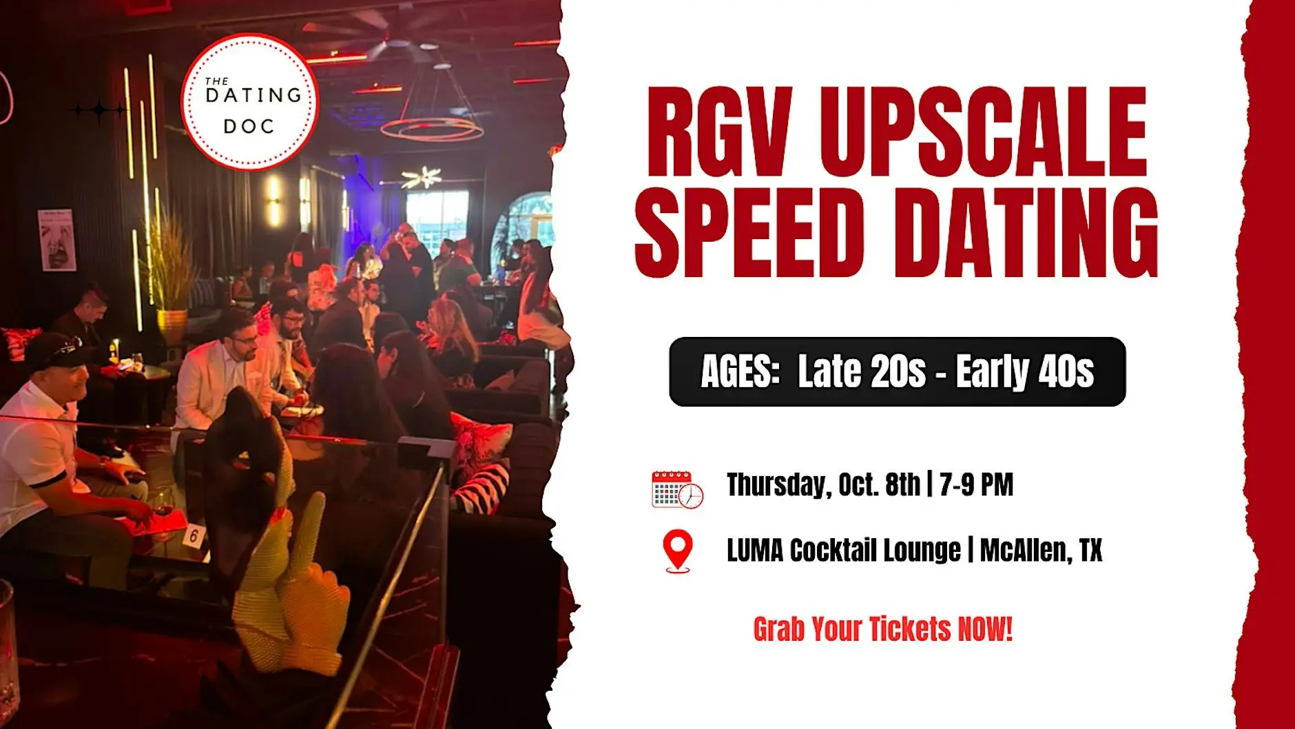 RGV Upscale Speed Dating (Ages: Late 20s - Early 40s) RGV Upscale Speed Dating (Ages: Late 20s - Early 40s)