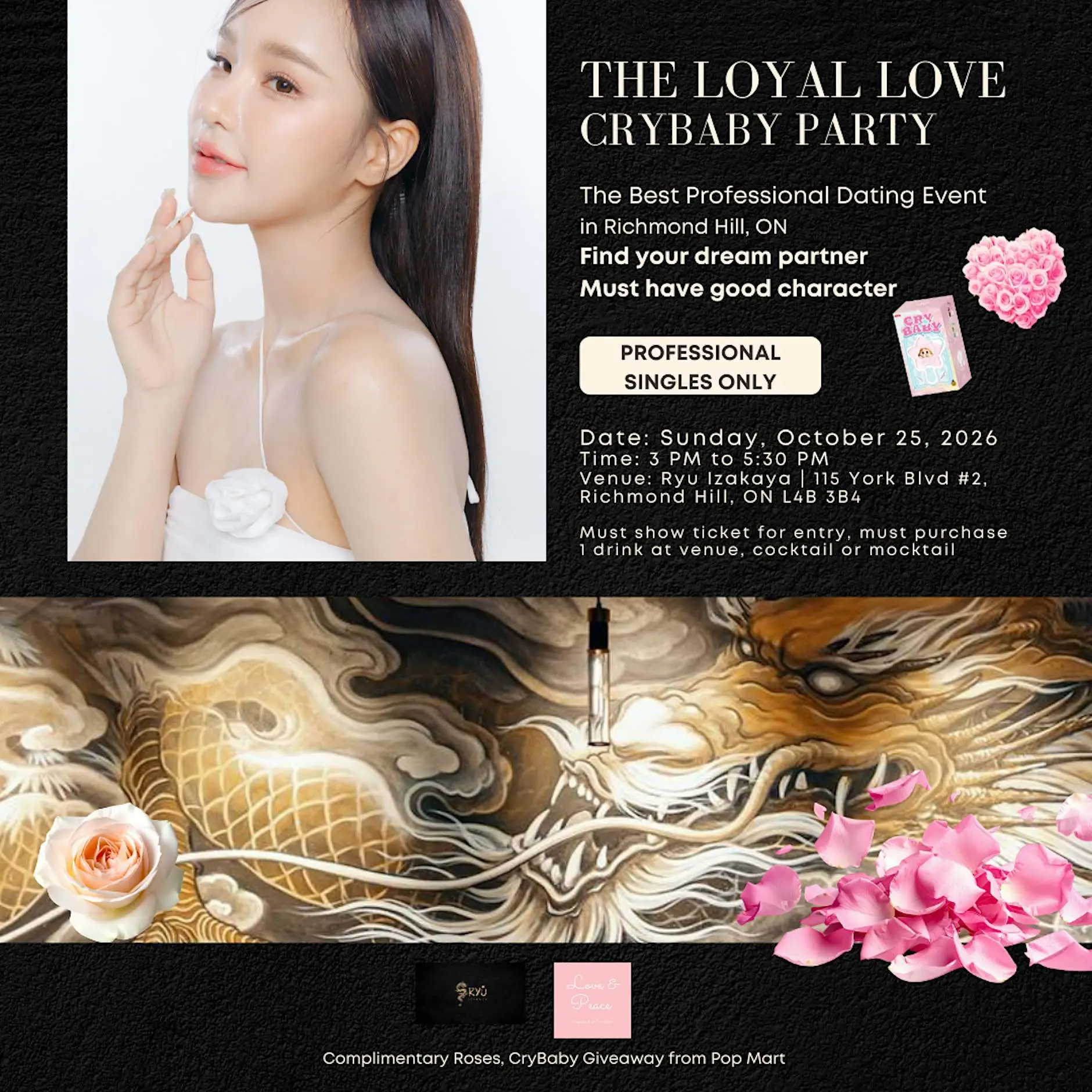 The Loyal Love CryBaby Professional Dating Party + Complimentary Roses