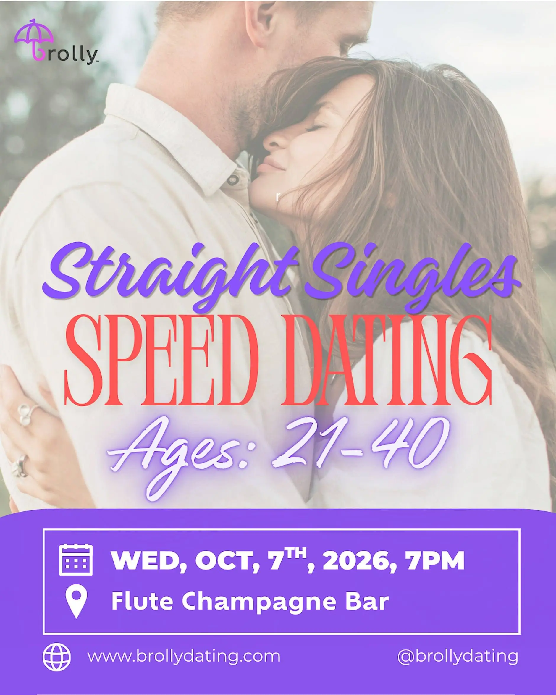 Straight Singles Speed Dating, 21-40: Wed, October, 7th, 2026, at 7pm Straight Singles Speed Dating, 21-40: Wed, October, 7th, 2026, at 7pm