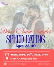 Desi/Asian Singles Speed Dating, 25-40: Wed, September, 30th, 2026, at 7pm Desi/Asian Singles Speed Dating, 25-40: Wed, September, 30th, 2026, at 7pm