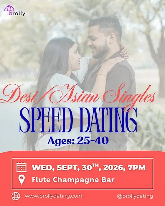 Desi/Asian Singles Speed Dating, 25-40: Wed, September, 30th, 2026, at 7pm — photo 2