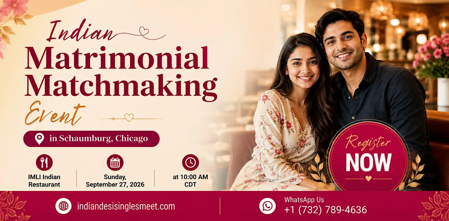 Indian Matrimonial Matchmaking Event – Schaumburg, Chicago Indian Matrimonial Matchmaking Event – Schaumburg, Chicago