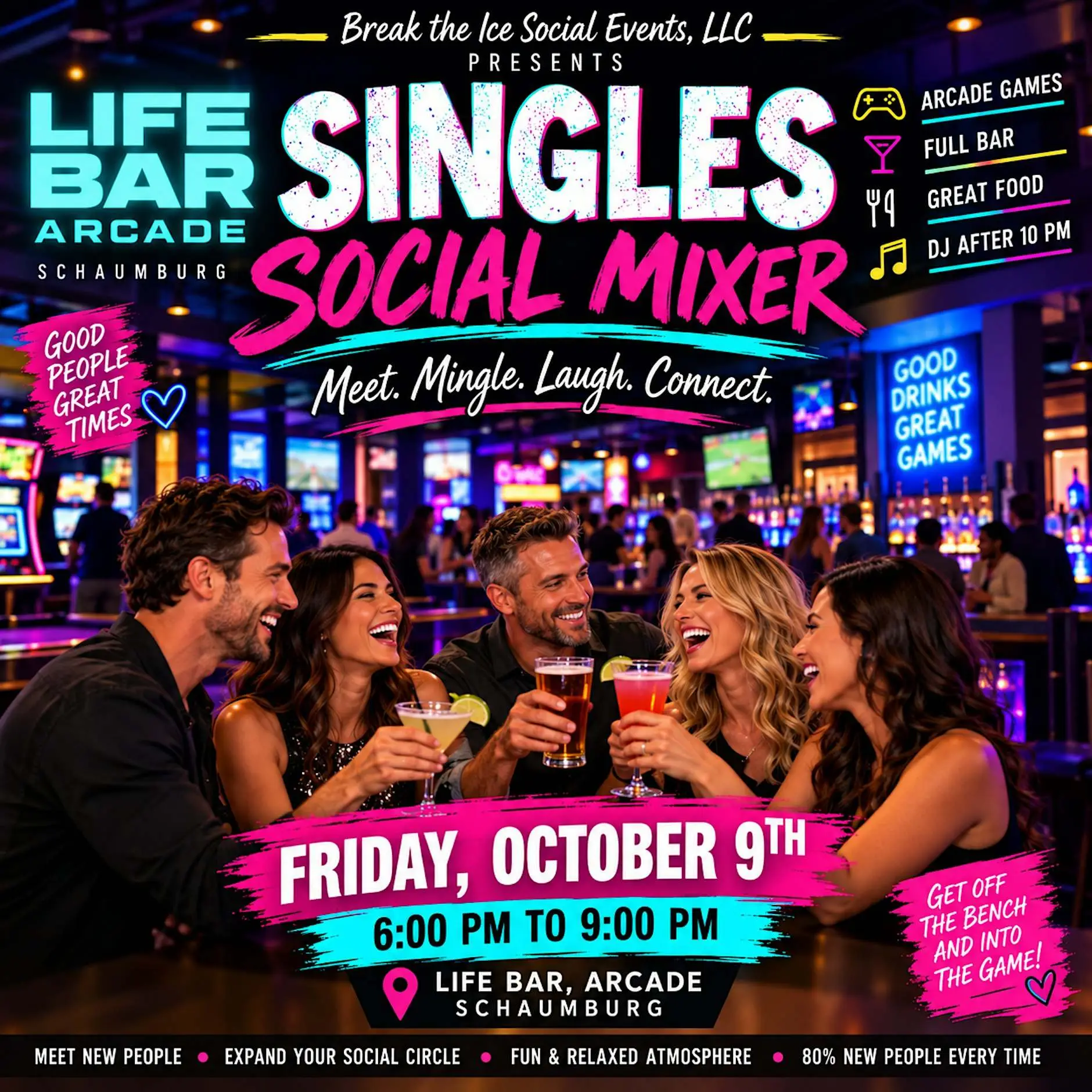Singles Social Mixer Schaumburg, IL Life Bar Arcade Singles Social Mixer Schaumburg, IL Life Bar Arcade