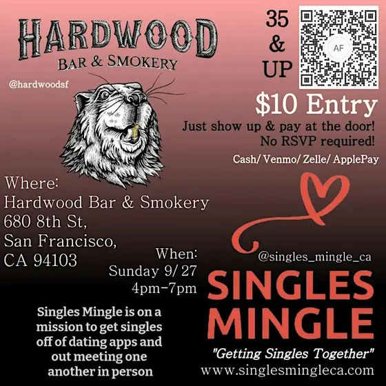Singles Mingle @ Hardwood Bar and Smokery 35&UP $10 Entry — photo 2