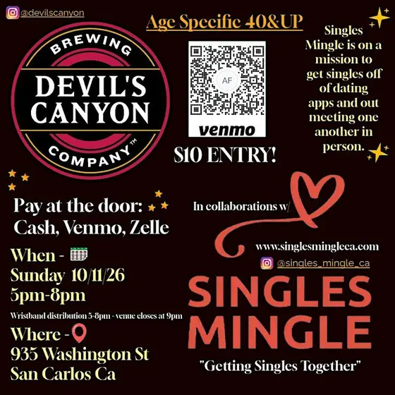 Singles Mingle @ Devils Canyon in San Carlos 40&UP — photo 2