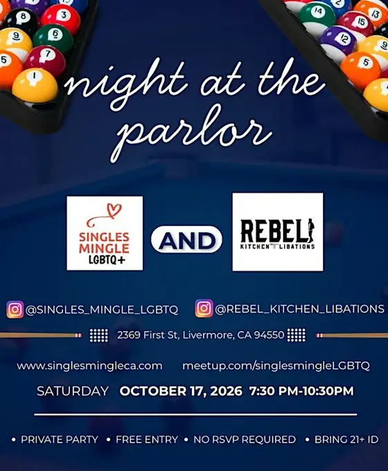 Singles Mingle LGBTQ @ @ Rebel Kitchen in Livermore FREE ENTRY! — photo 2