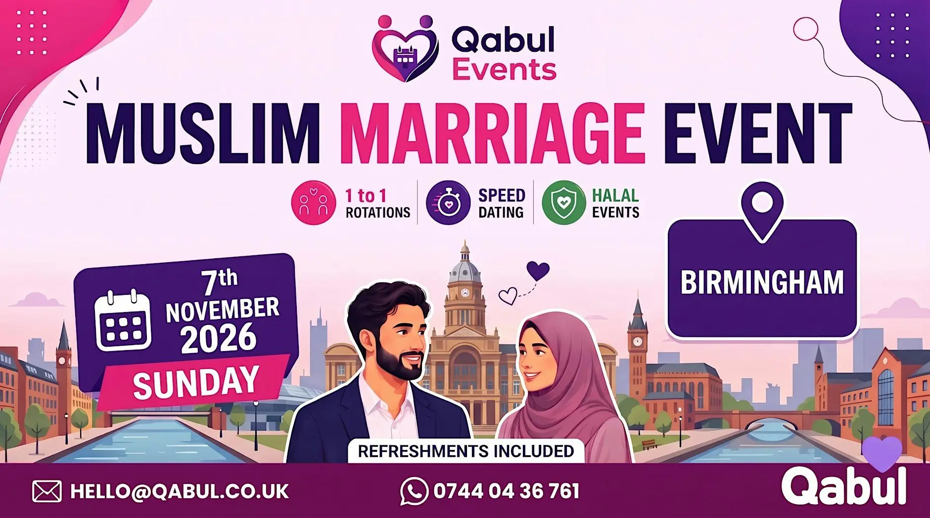 Birmingham - MUSLIM MARRIAGE EVENT | 1-to-1 Single Muslim Meetup | 7 - Nov Birmingham - MUSLIM MARRIAGE EVENT | 1-to-1 Single Muslim Meetup | 7 - Nov