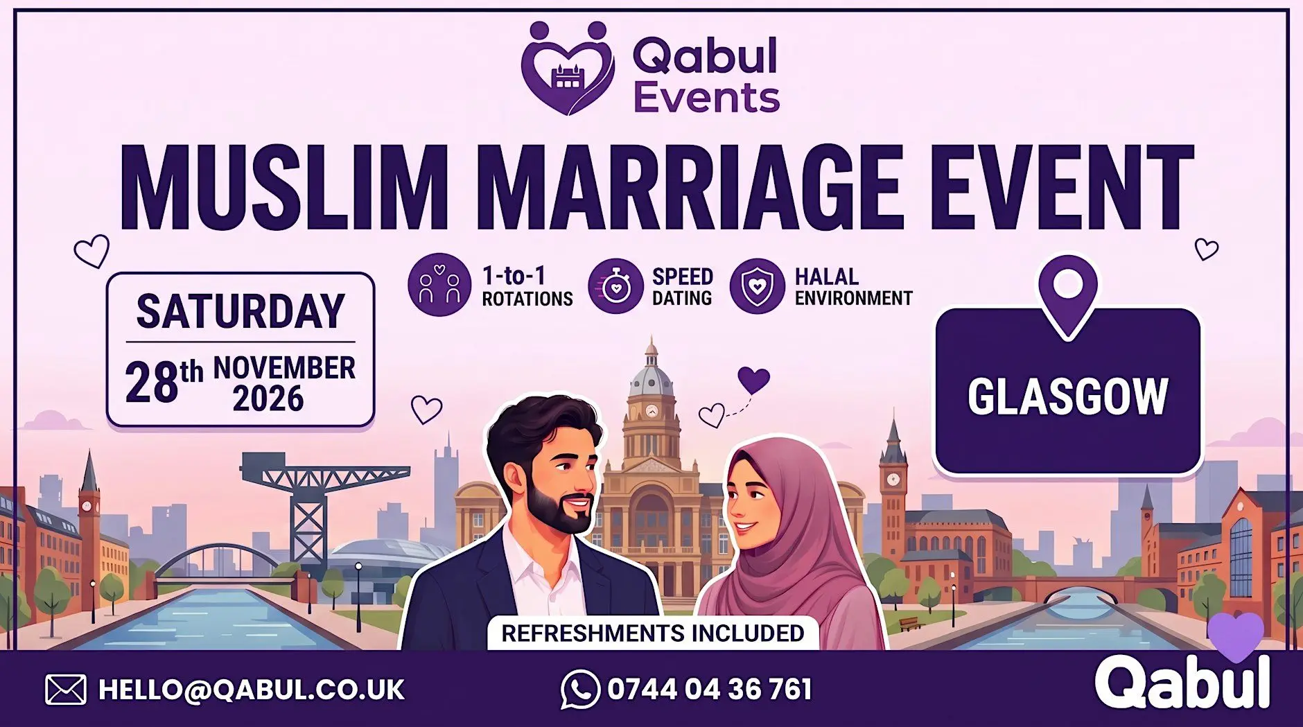 Glasgow - MUSLIM MARRIAGE EVENT | 1-to-1 Single Muslim Meetup Glasgow - MUSLIM MARRIAGE EVENT | 1-to-1 Single Muslim Meetup