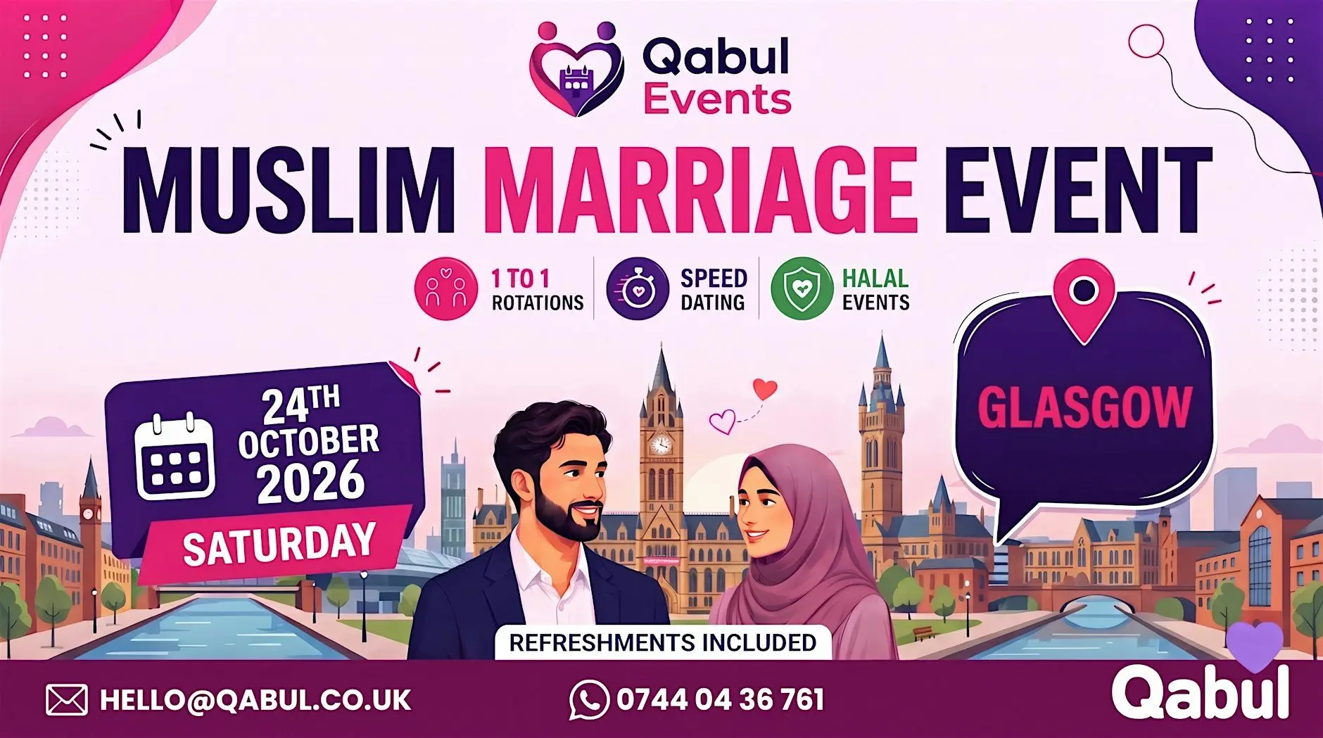 Glasgow - MUSLIM MARRIAGE EVENT | 1-to-1 Single Muslim Meetup Glasgow - MUSLIM MARRIAGE EVENT | 1-to-1 Single Muslim Meetup