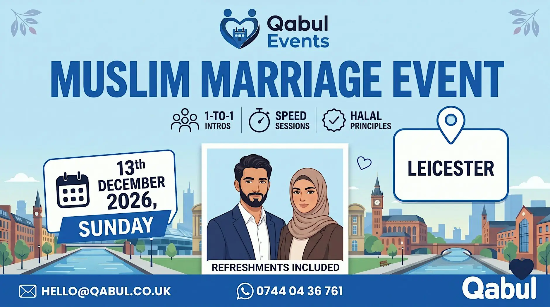 Leicester - MUSLIM MARRIAGE EVENT | 1-to-1 Single Muslim Meetup | 13th Dec
