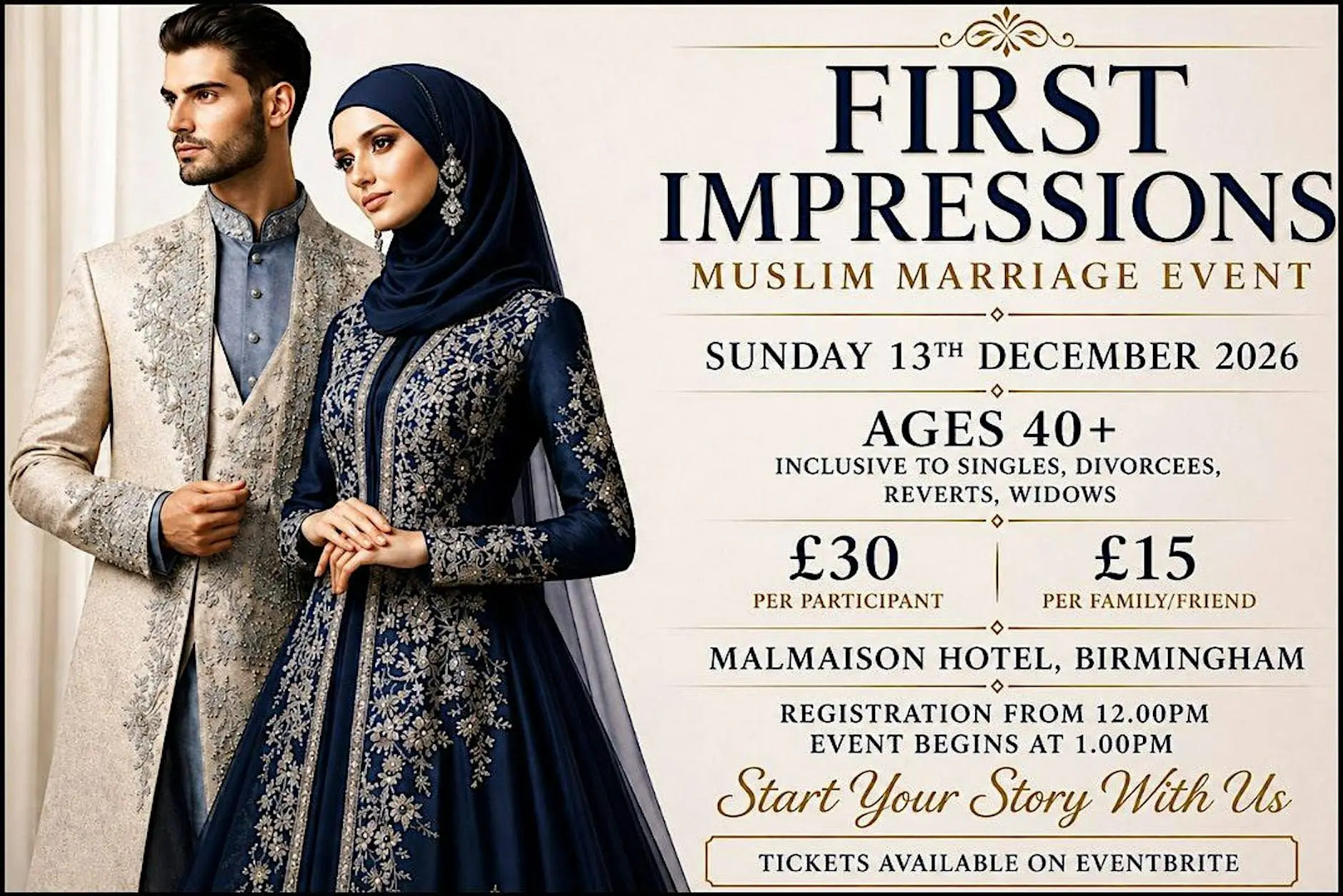 First Impressions - Muslim Marriage Event - Malmaison Hotel - Ages 40+