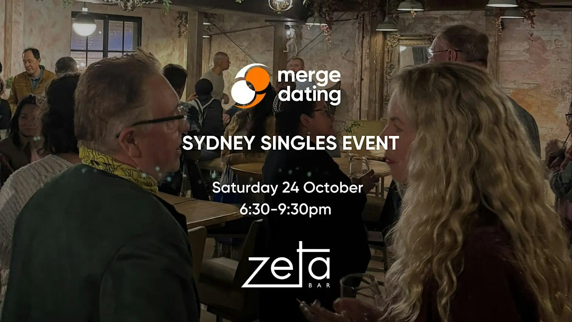 Sydney Singles Event | Zeta Bar | Saturday 24th October | 55 & over