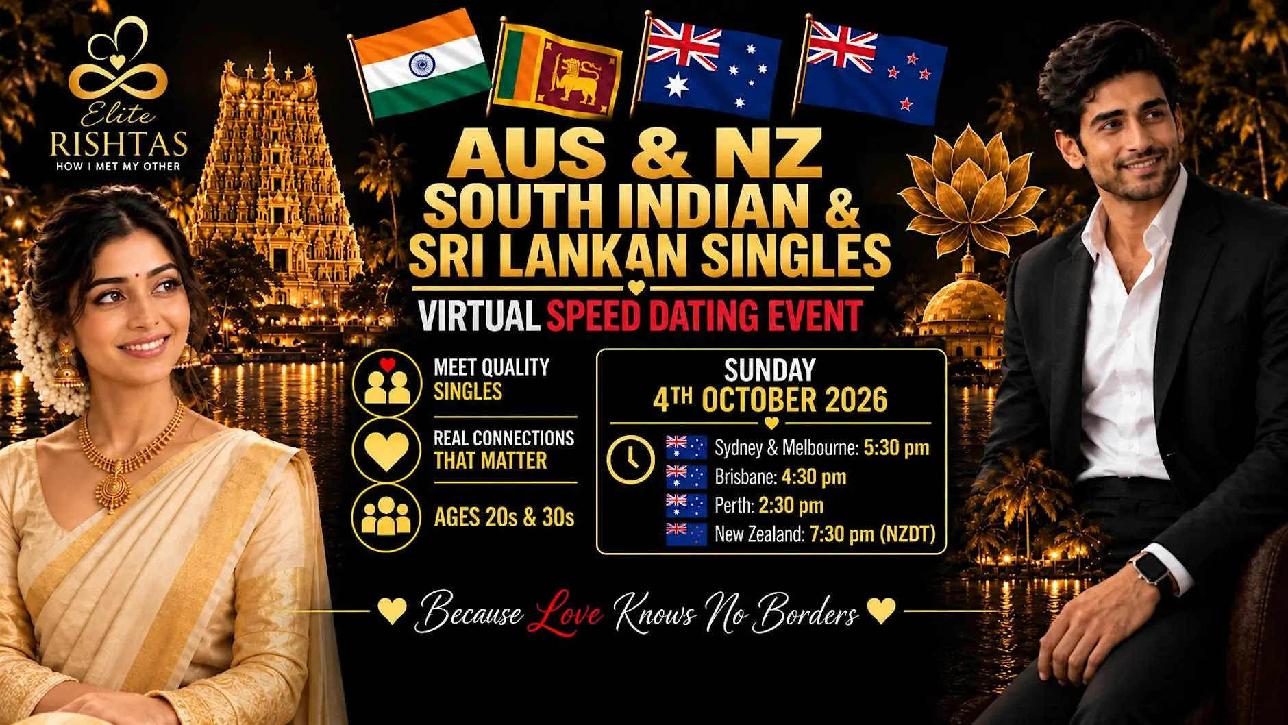 Online Speed Dating | South Indian & Sri Lankan Singles AUS & NZ 20s & 30s