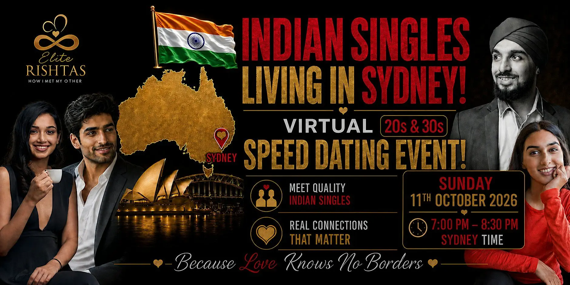 Indian Singles Living in Sydney! Virtual Speed Dating Event 20s & 30s
