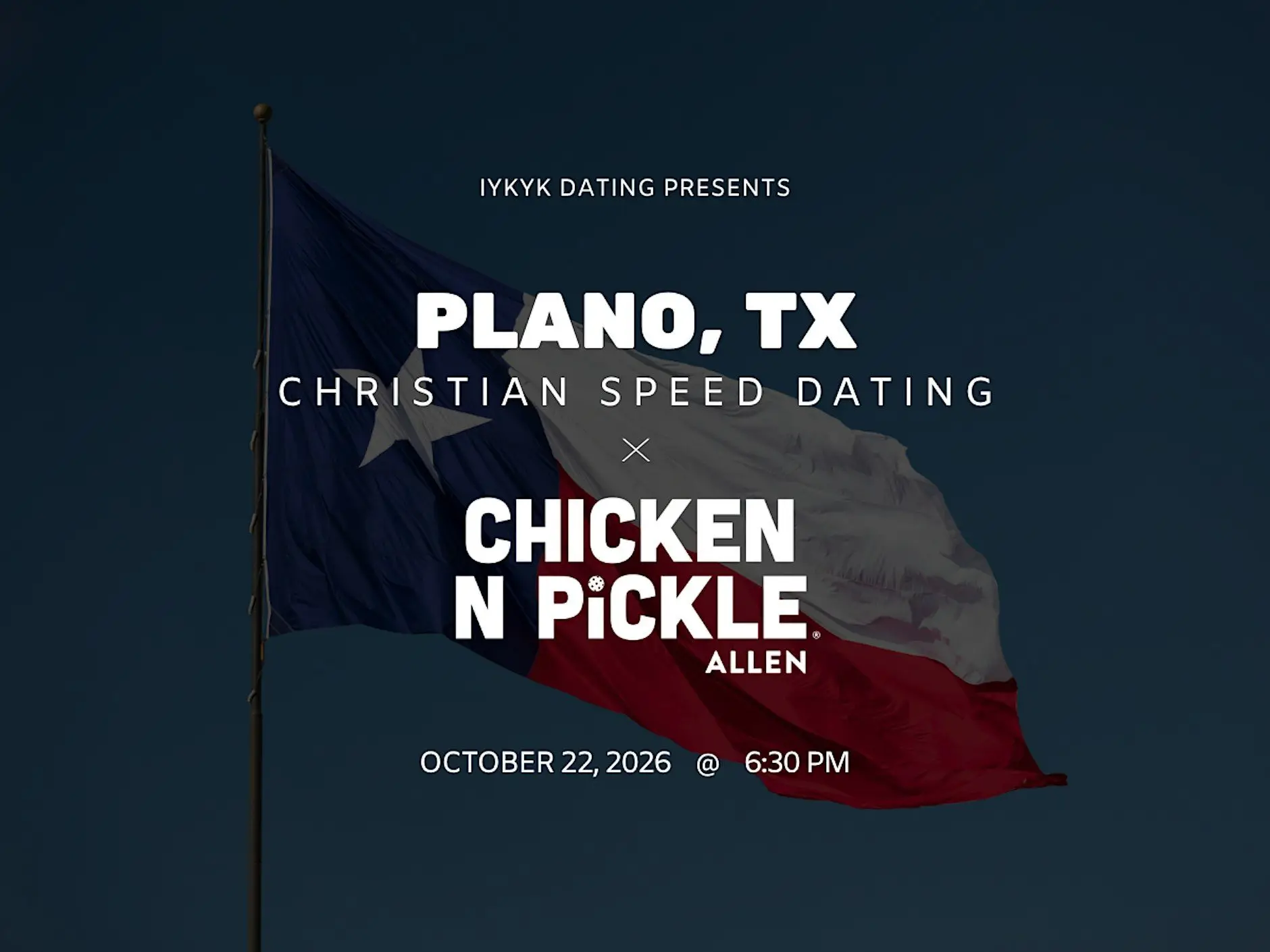 Plano Christian Speed Dating | IYKYK Dating | 20s-30s | 10/22/26