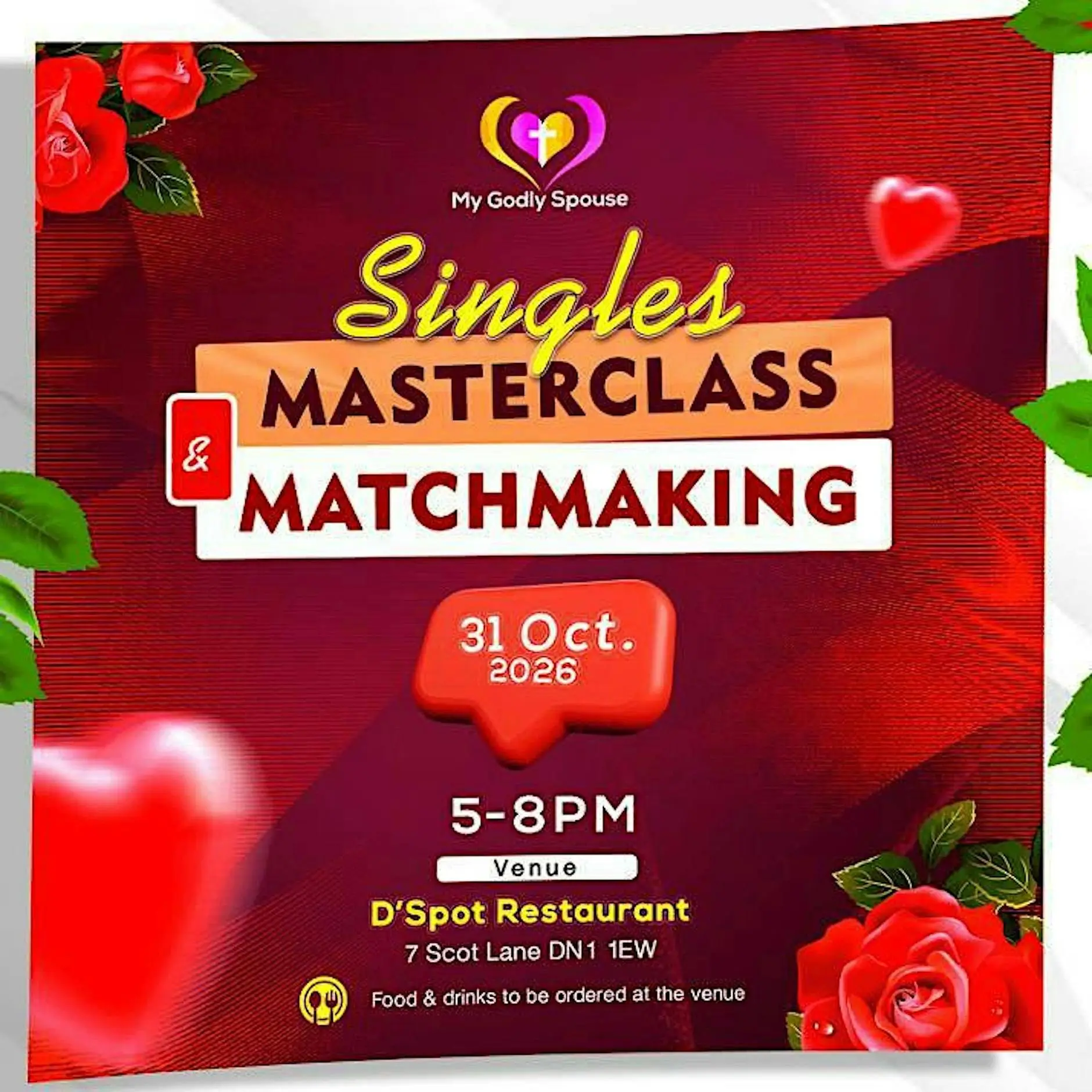 Singles Masterclass & Matchmaking Singles Masterclass & Matchmaking