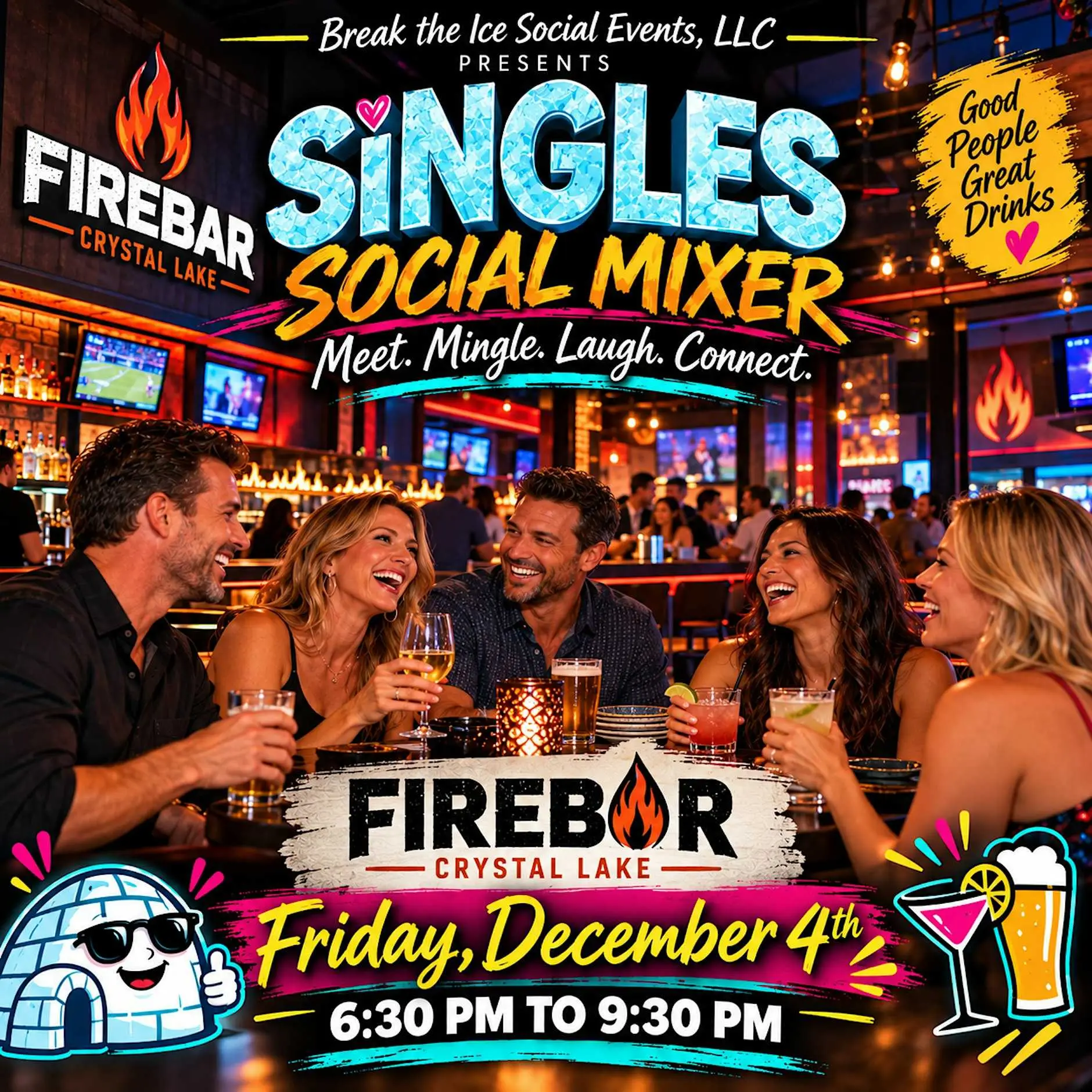 Singles Social Mixer Crystal Lake, IL Fire Bar and Grill Singles Social Mixer Crystal Lake, IL Fire Bar and Grill