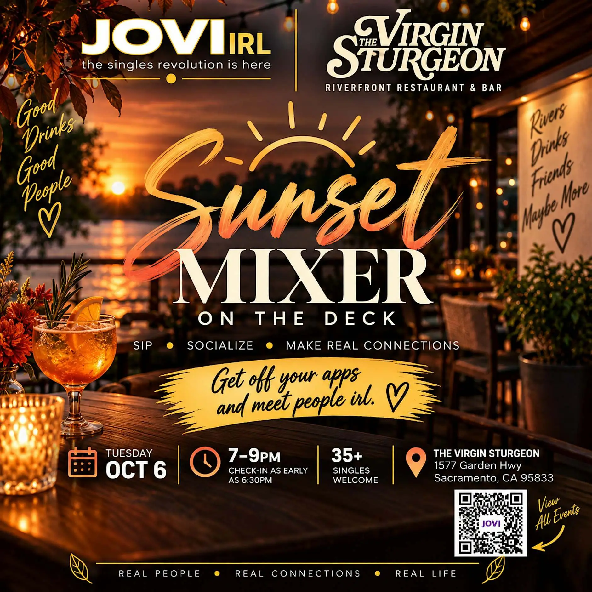 Sunset Mixer at Virgin Sturgeon | JOVI Sunset Mixer at Virgin Sturgeon | JOVI