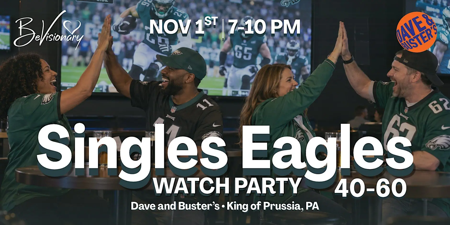 Singles Eagles Watch Party | 40-60 Singles Eagles Watch Party | 40-60