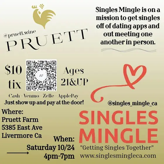 Singles Mingle @ Pruett Farms in Livermore 21+ $10 Entry! — photo 2