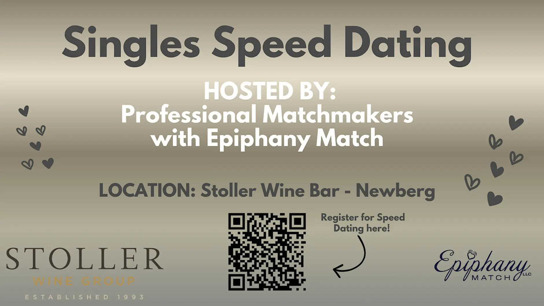 Speed Dating & Mingle @ Stoller Newberg (2 Age Groups! Ages 25-45 & 45-65)