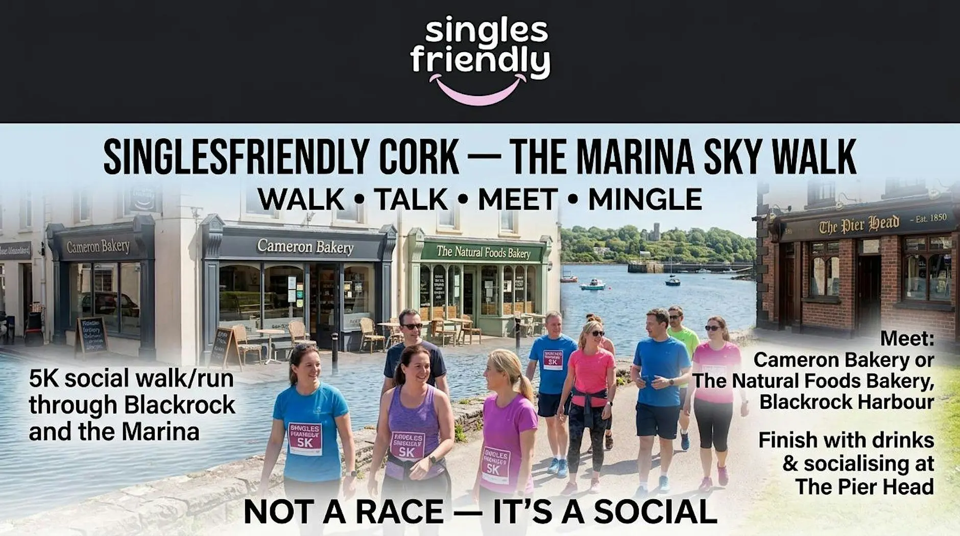 Singles-Friendly Marina 5K Social Walk – Cork Ages 30-45