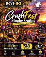 Singles Wine & Live Music Outing at Jessie's Grove | CrushFest with JOVI