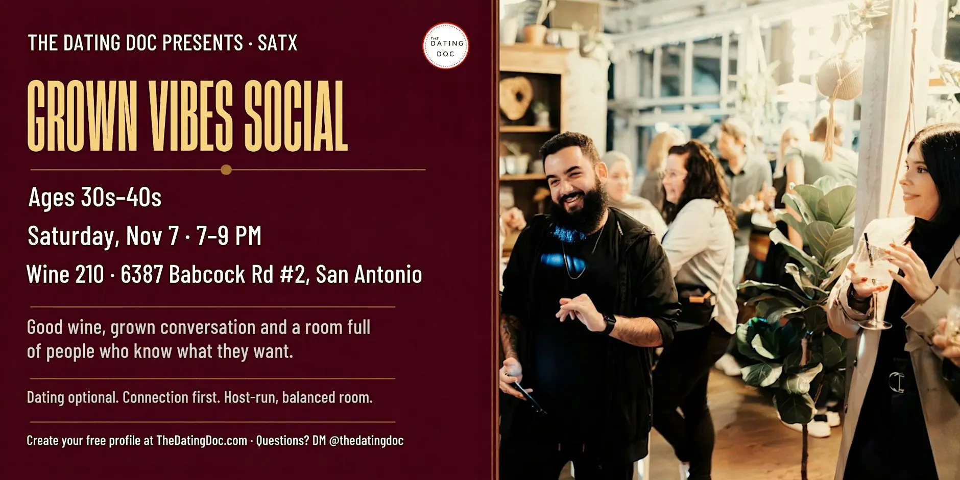 San Antonio Grown Vibes Social (Ages: 30s-40s)