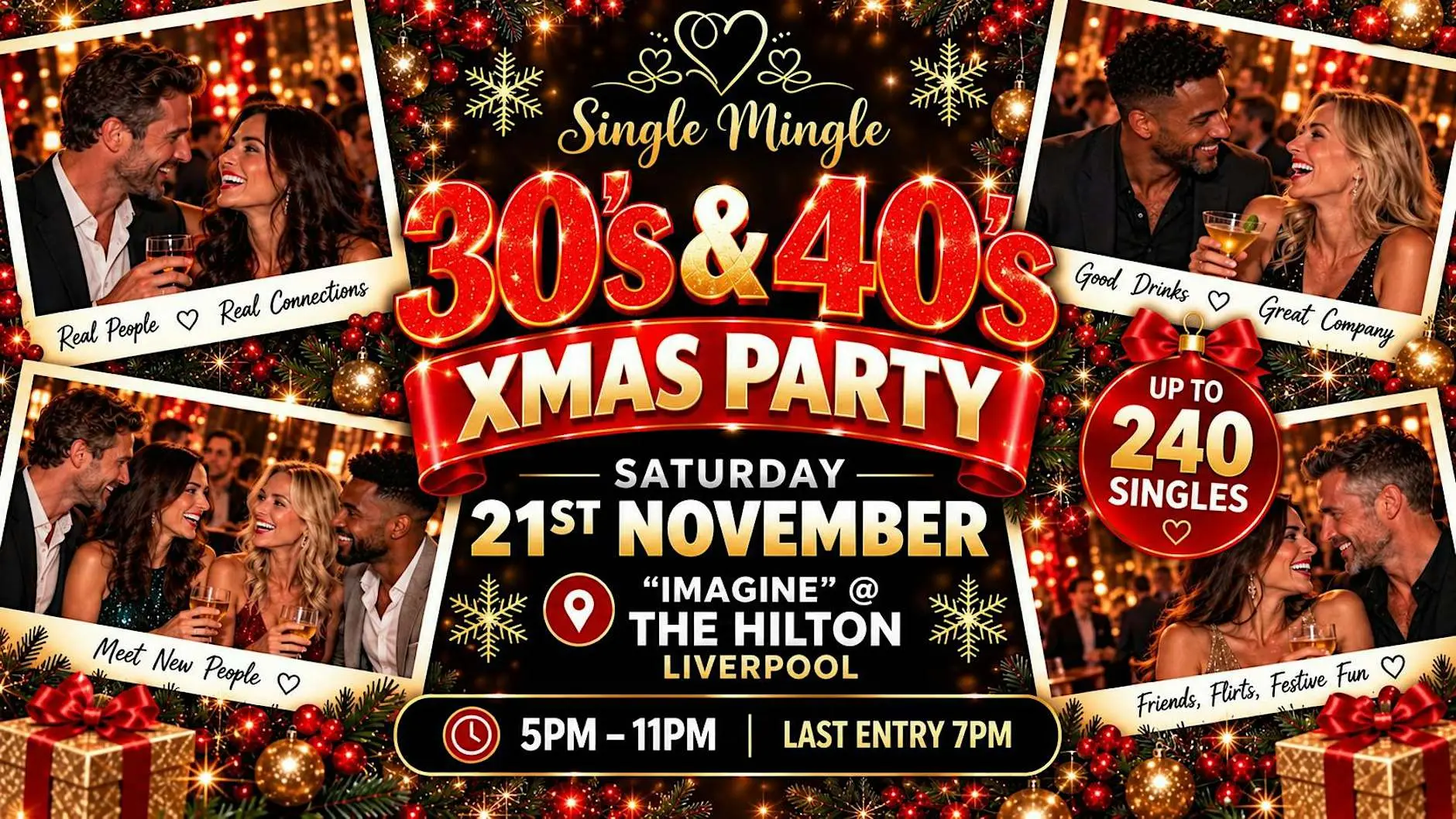 Single Mingle 30s & 40s Liverpool ~ Xmas Party ~ 21st November 2026 Single Mingle 30s & 40s Liverpool ~ Xmas Party ~ 21st November 2026