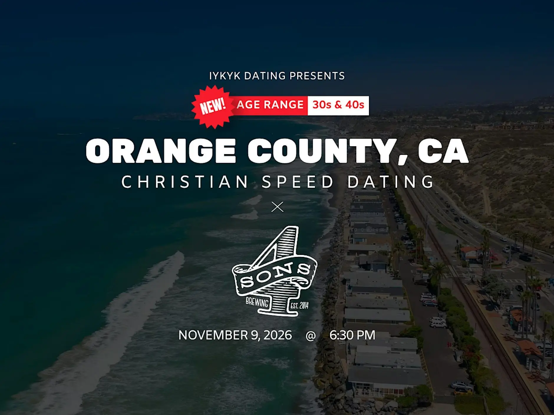 Orange County Christian Speed Dating | IYKYK Dating | 33-49 | 11/9/26 Orange County Christian Speed Dating | IYKYK Dating | 33-49 | 11/9/26